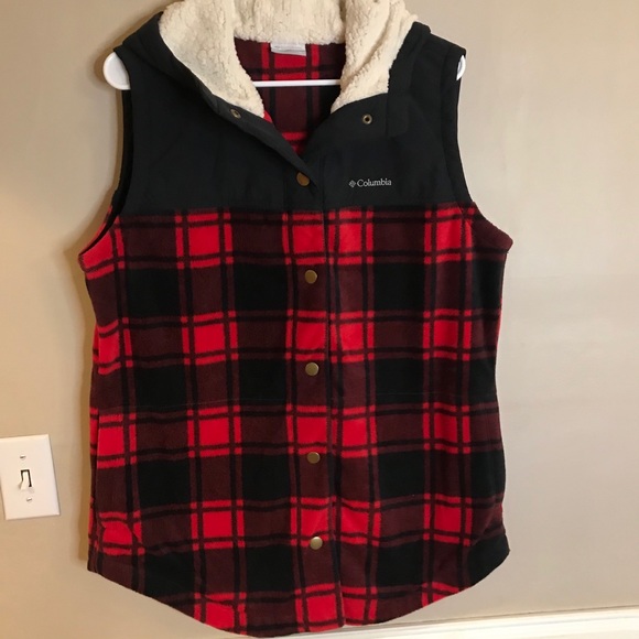 Columbia Buffalo Plaid Hooded Sherpa 